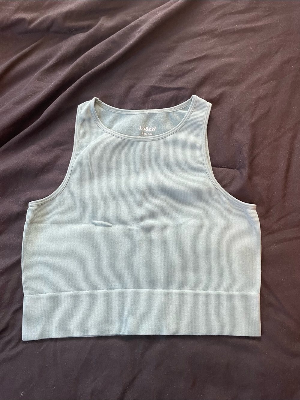 Ribbed Crop Tank Top in Teal